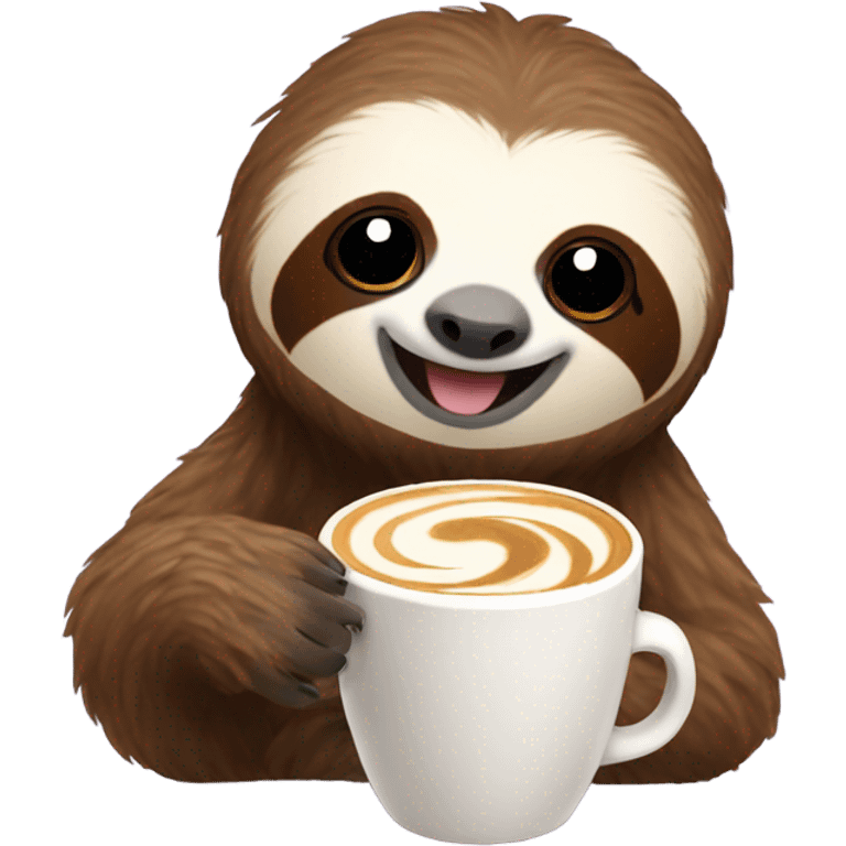 sloth with latte emoji