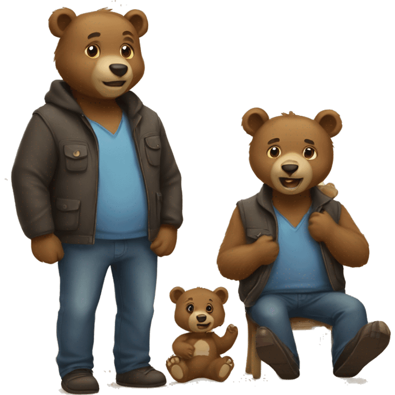 Papa Bear and baby bear  emoji