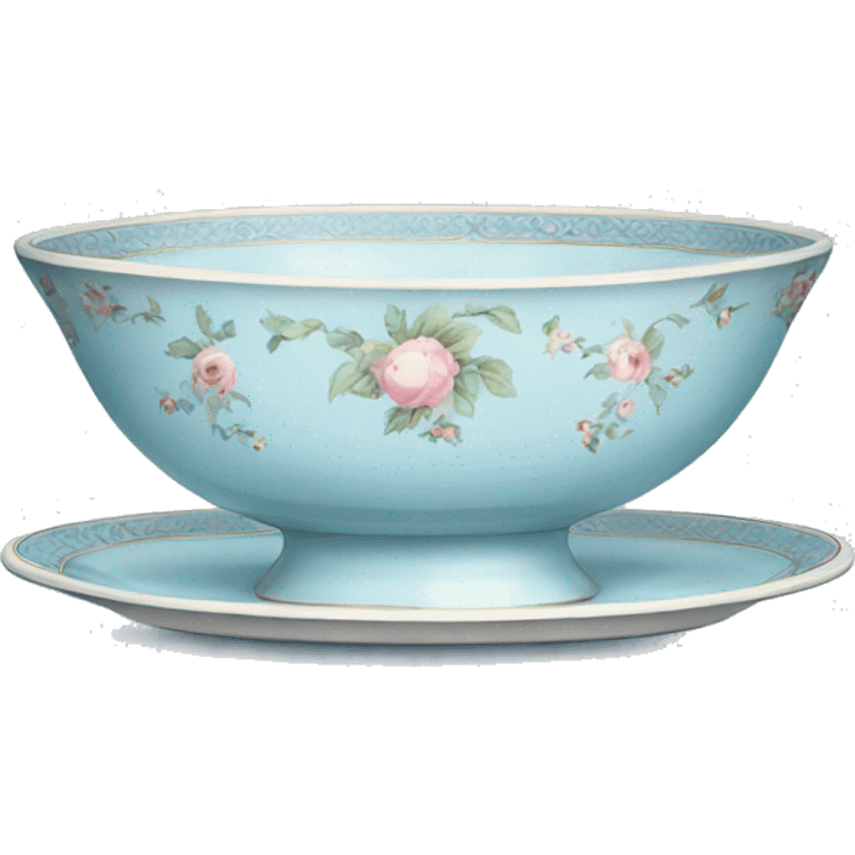 vintage pastel blue china dish emoji