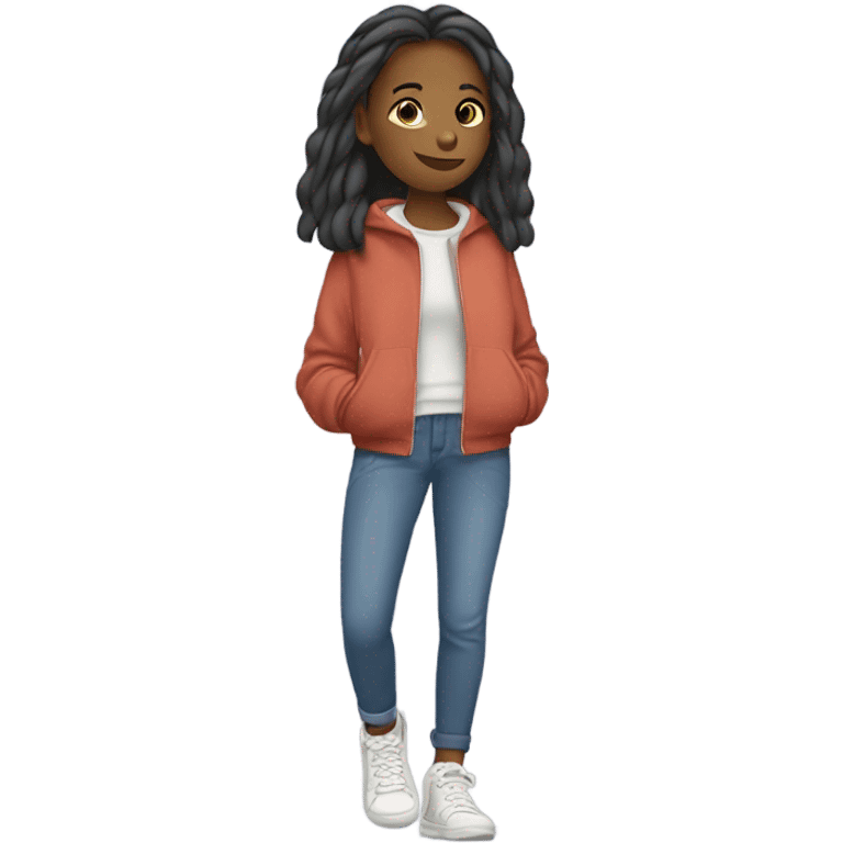 chill girl with sneakers emoji