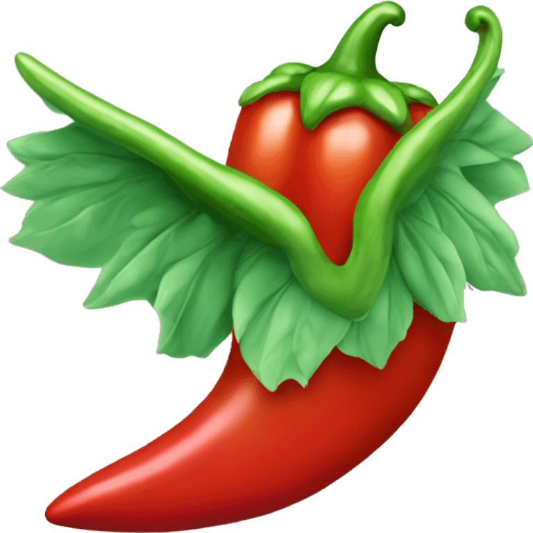 hot pepper with flapping wings emoji