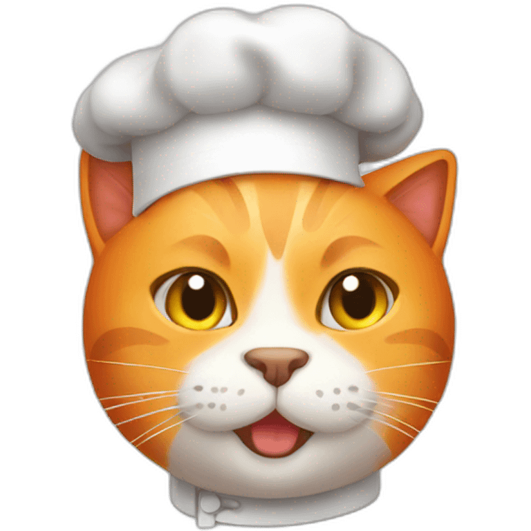 Orange cat cook emoji