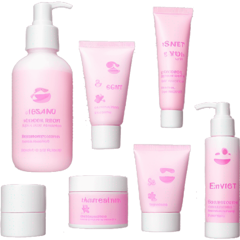 skincare set pink and white  emoji