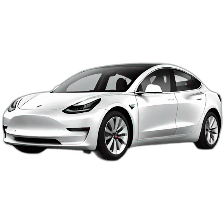 White Tesla model 3 emoji