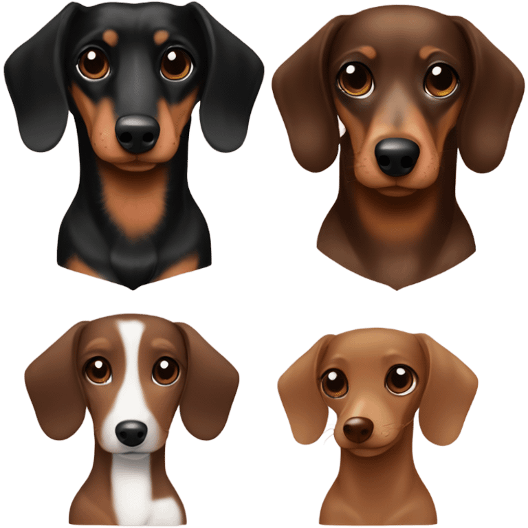 dachshund black and brown and me brunette emoji