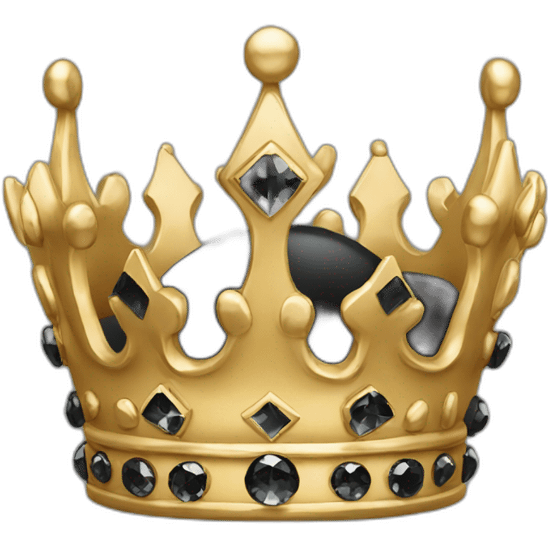 gold and Black diamond crown emoji