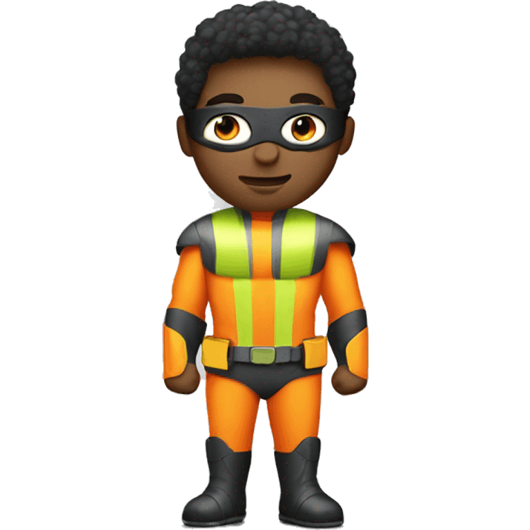 Superhero wearing high visibility reflective clothing emoji