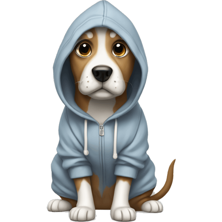 Dog wearing a hoodie ￼ emoji