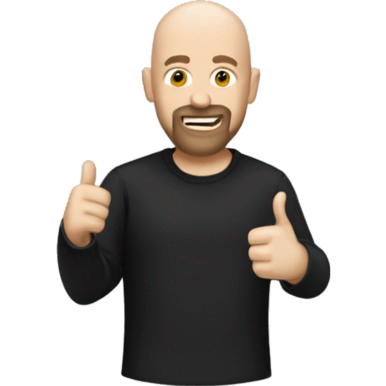 bald white guy with dark shirt and goatee thumbs up emoji