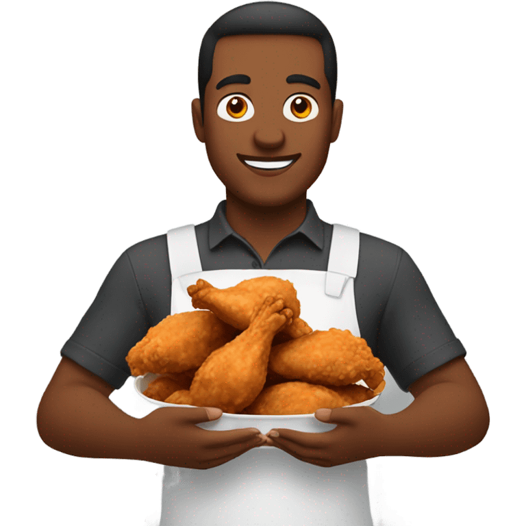 Men holding fried chicken  emoji