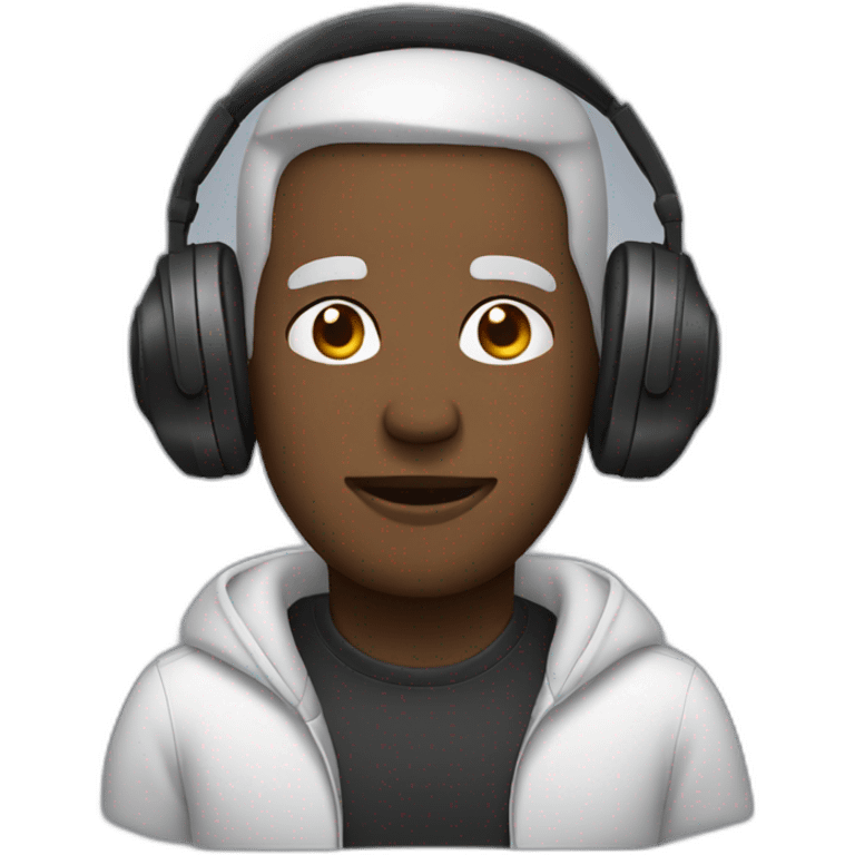 man laptop headphones emoji