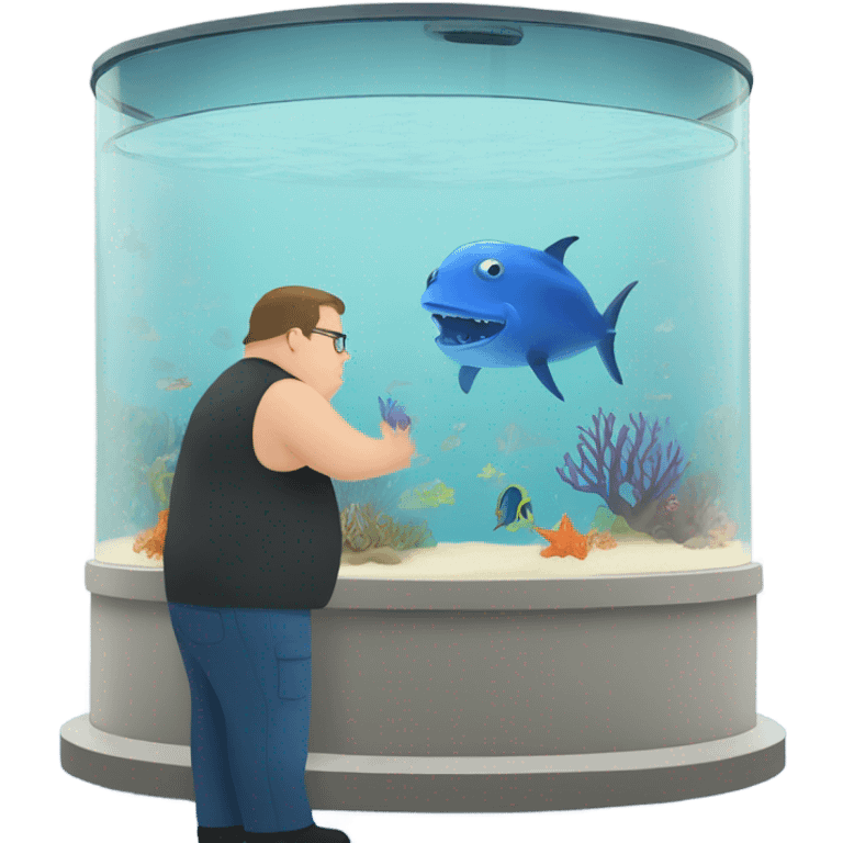 Fat man at an aquarium emoji