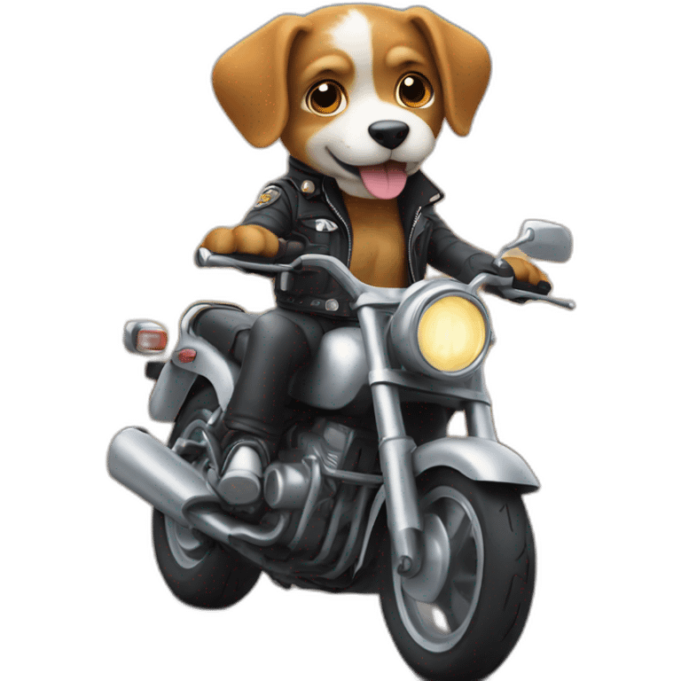 The cutest dog riding a motorcycle  emoji