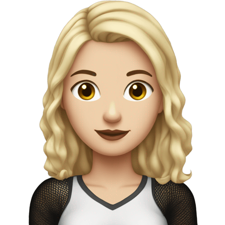 White Girl in pencil skirt with fishnet stockings emoji