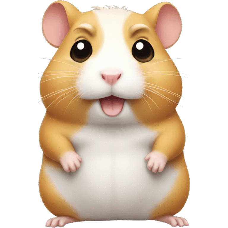 Hamster with a sweat emoji