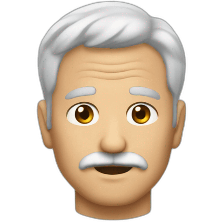 Hombre de 67 años sin bigote con sin pelo emoji