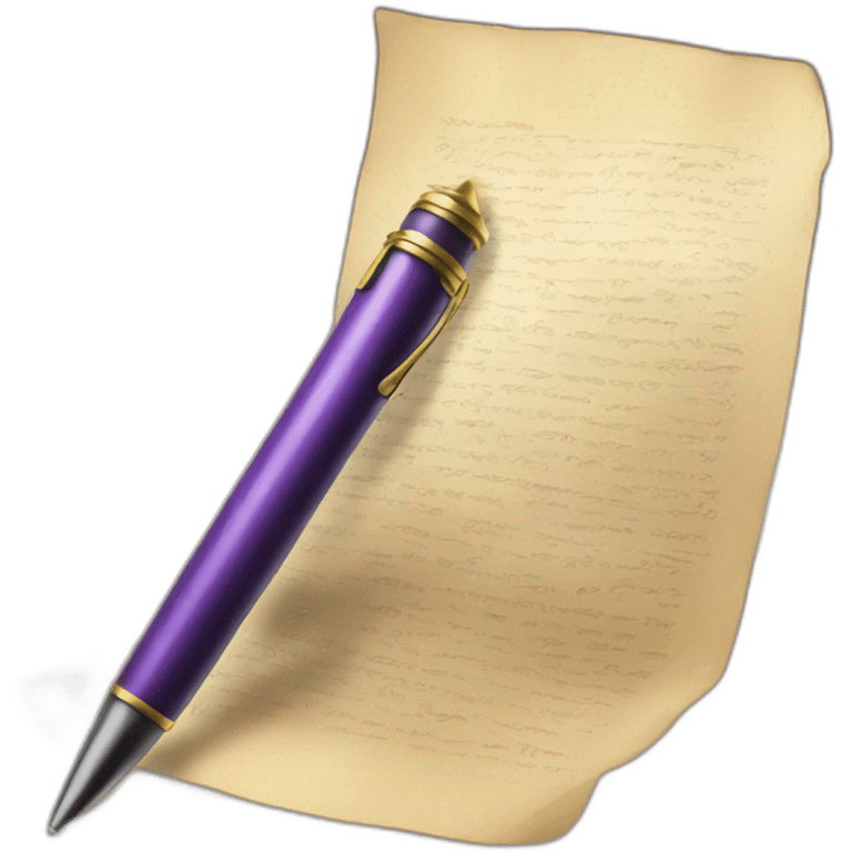 pen and shiny spell paper emoji