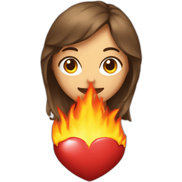 Fireball, woman , heart emoji