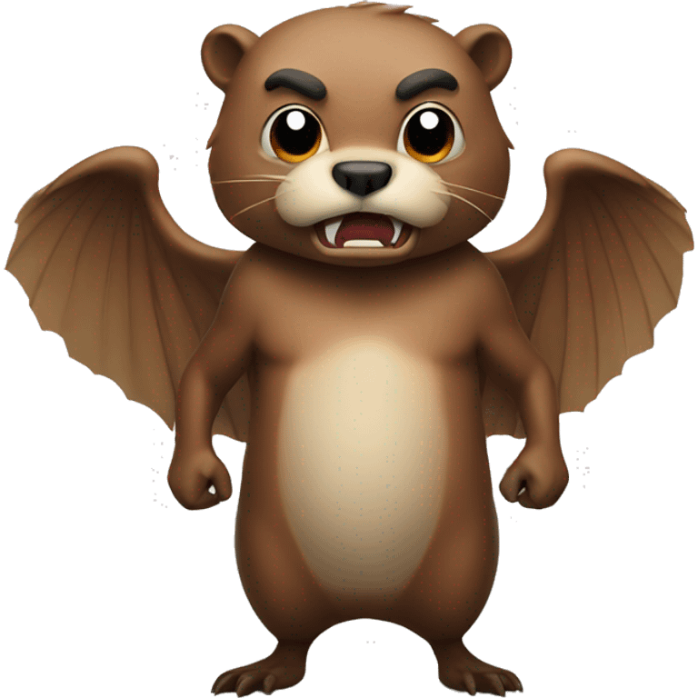 Angry winged beaver emoji