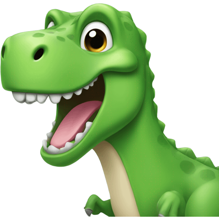 happy green dino emoji