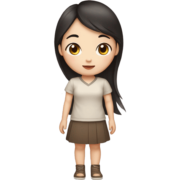 chinese girl with long dark brown hair emoji