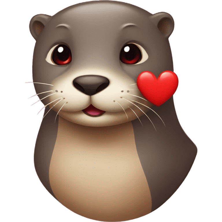 otter with a red heart  emoji