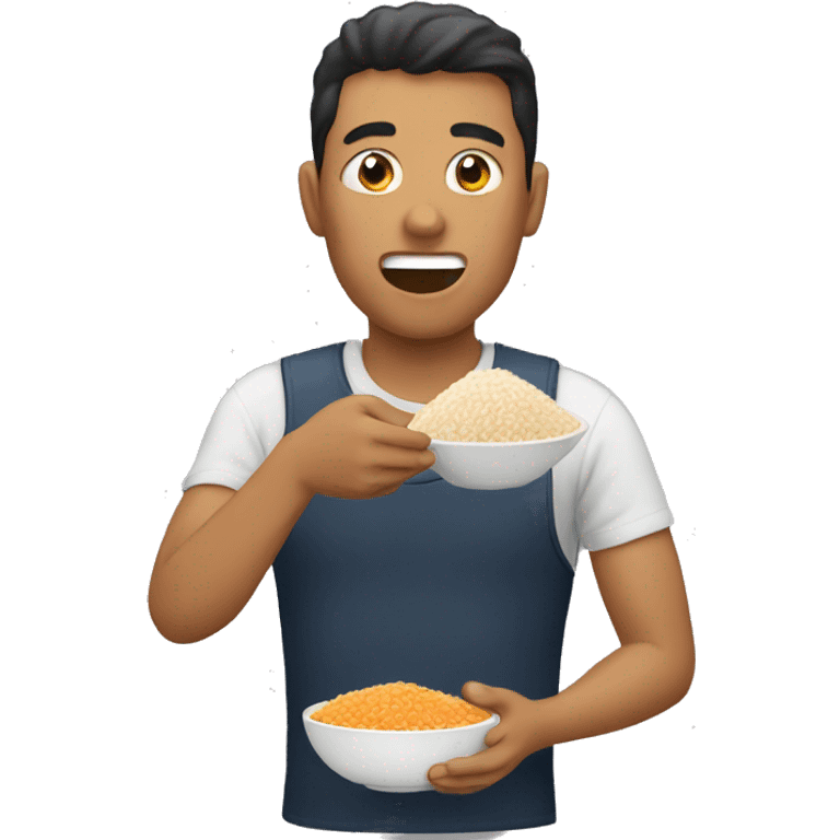 Man eating rice emoji