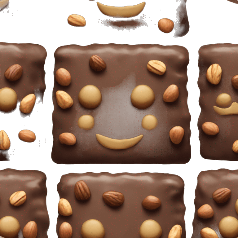 Front profile of a chocolate muffin with nuts on top  emoji