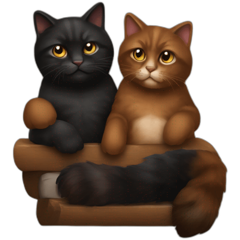 Chat marron et noir qui fait des câlins a sa maitresse emoji