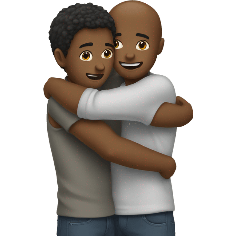 two brother hugging emoji