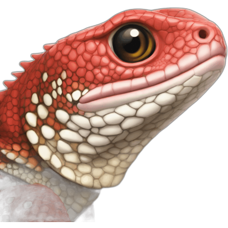 red fatneck tegu lizard emoji