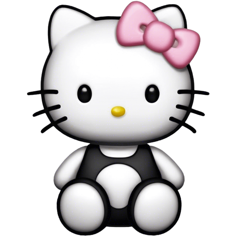 Black & white hello kitty emoji