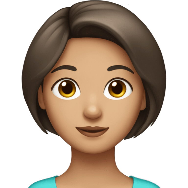 Brunette girl with pomeraniam emoji