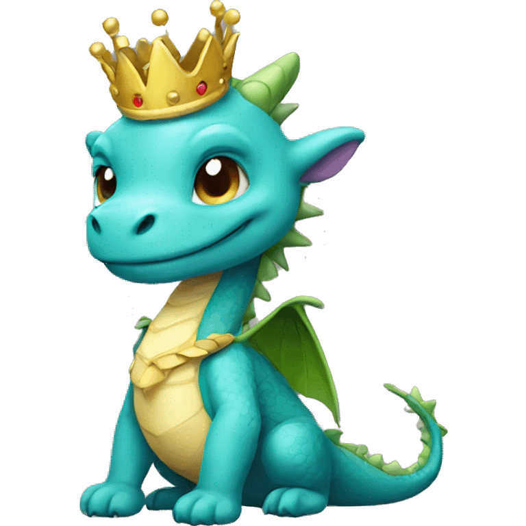 Cute dragon wear a crown emoji