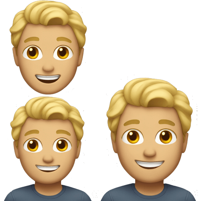 smiling man with blond hair memoji emoji