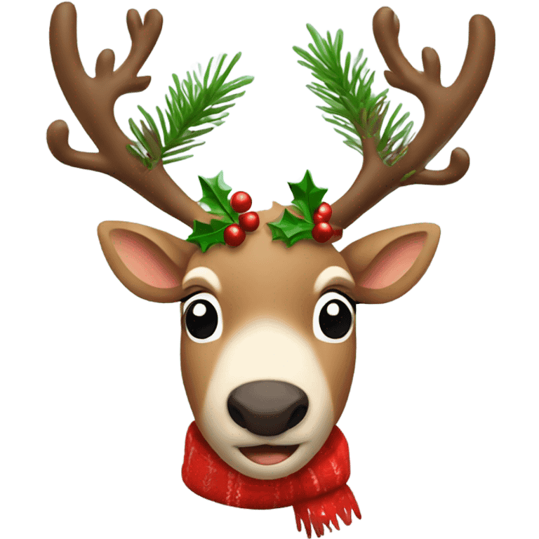 reindeer with christmas tree￼ emoji