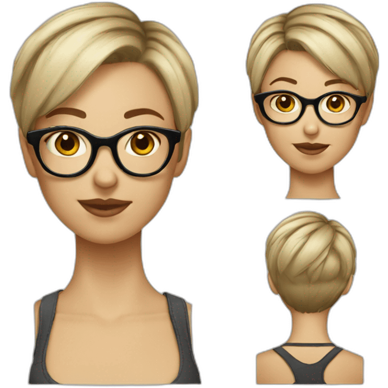 fille shorthaircut lunettes emoji