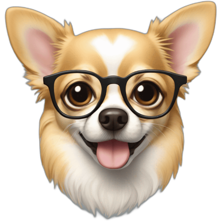 chihuahua \with glasses nerd emoji