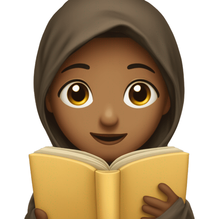 Ein Mädchen in einer Decke eingehüllt und ein Buch in den Händen emoji