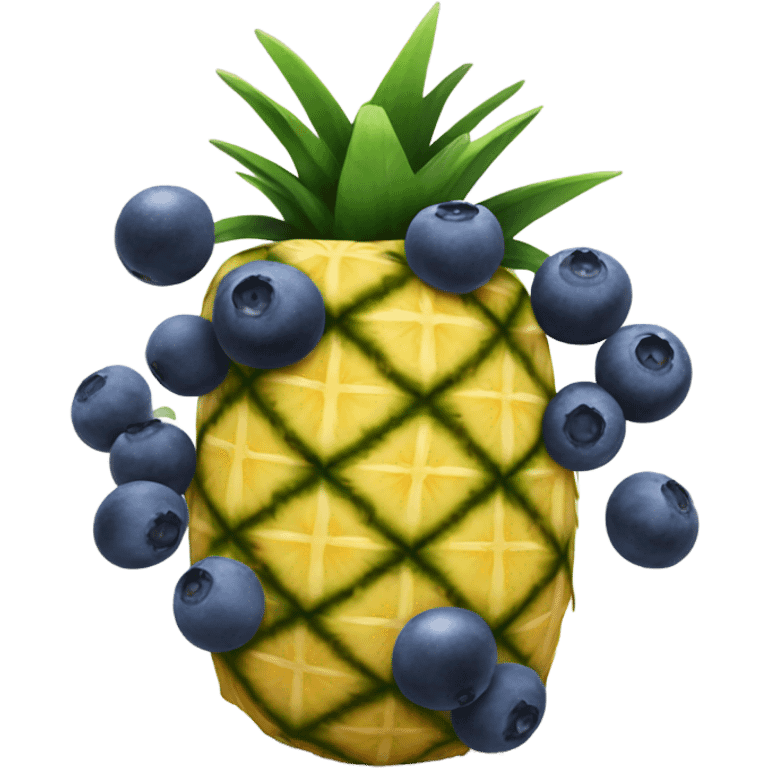 Pineapple with blueberries on top emoji