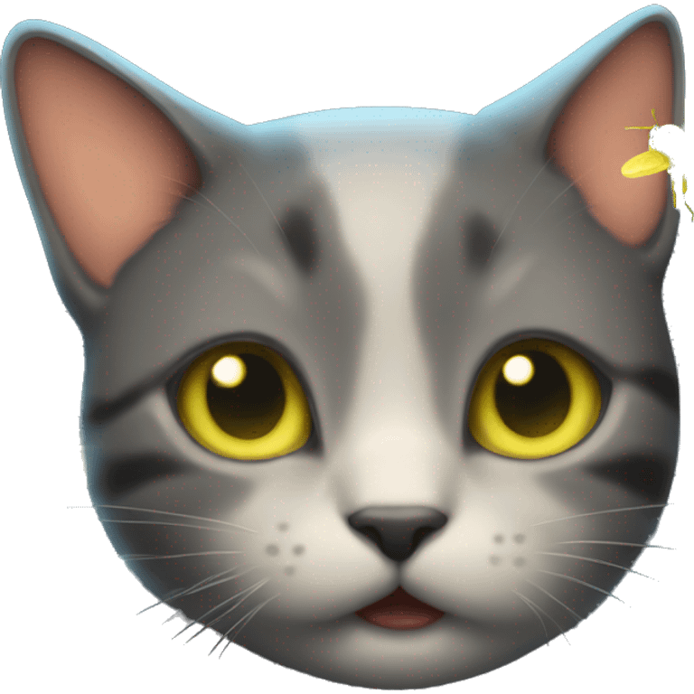 fireflies with cat face emoji