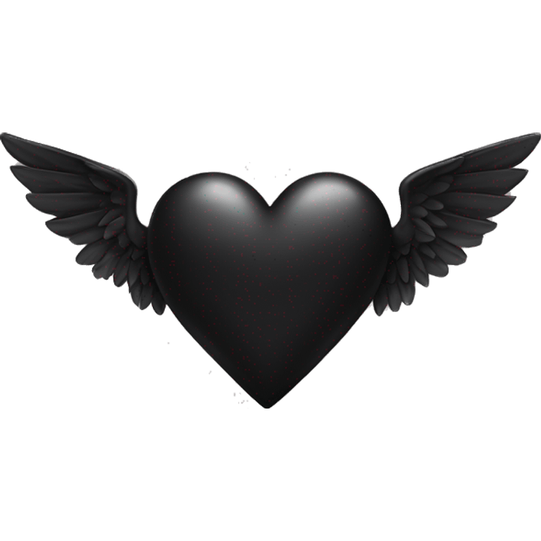 Black heart with wings  emoji