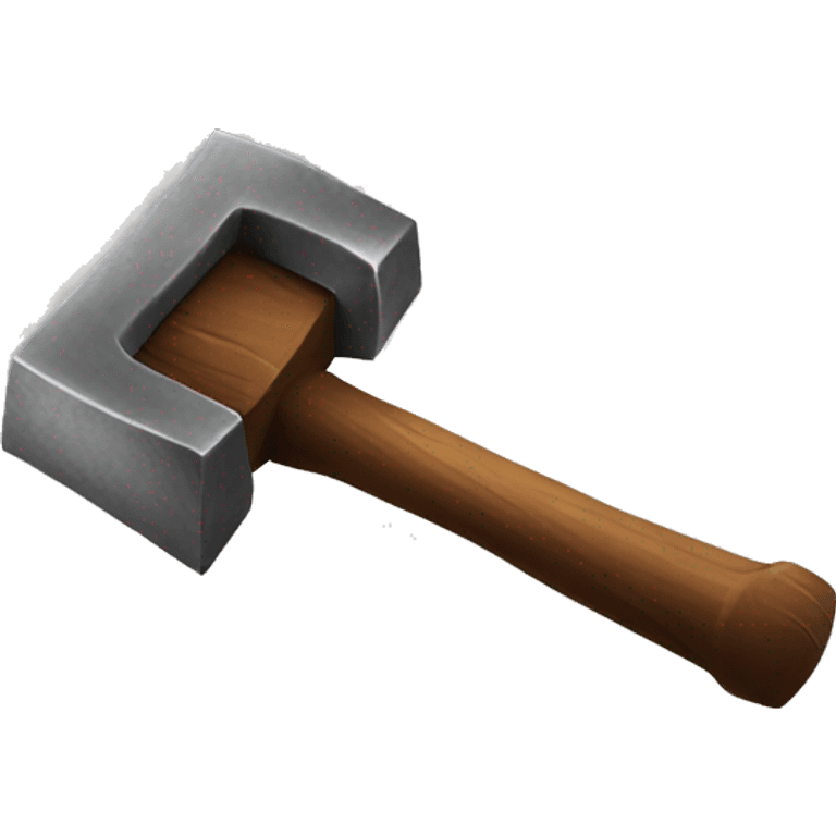 Mad hammer with angry face on it emoji