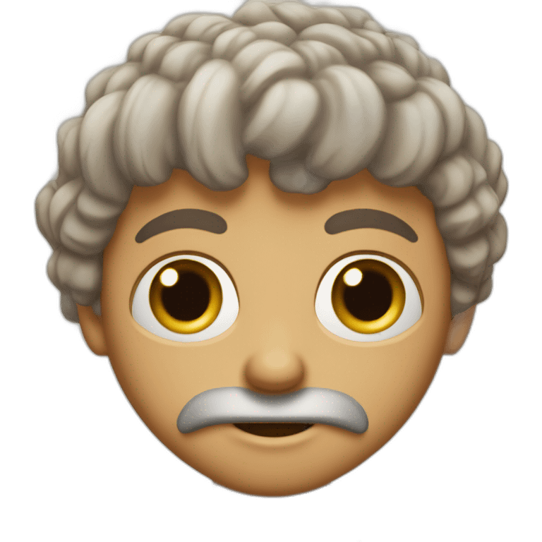 Créame un emoji de un personaje con cara larga con lente ojos pequeños con poco pelo emoji