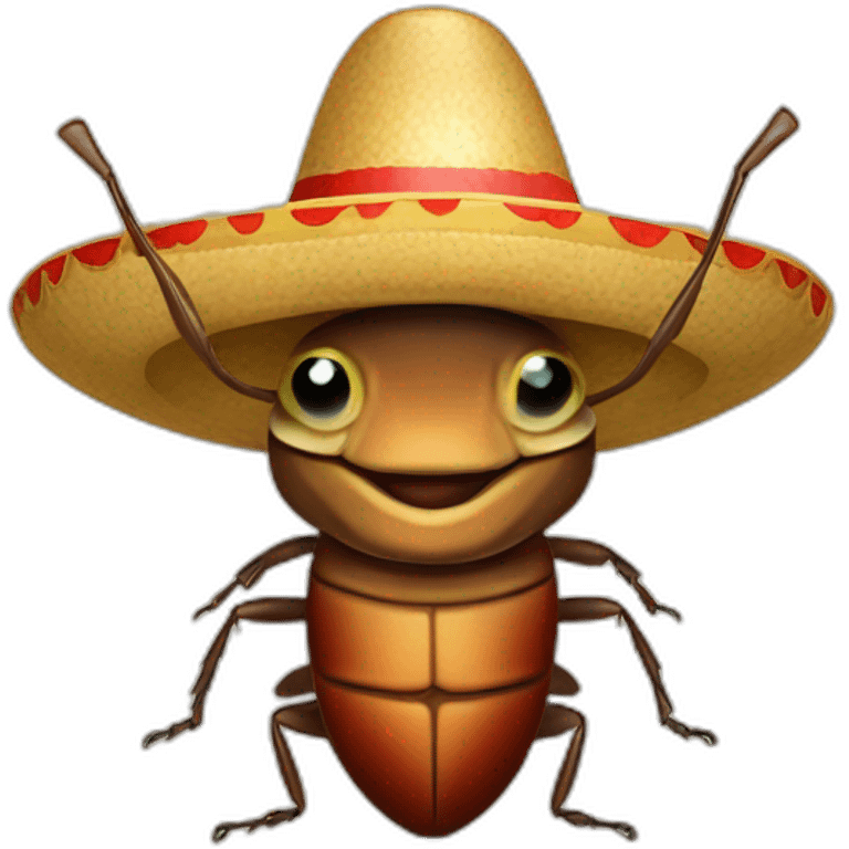 Cockroach with sombrero and maracas emoji