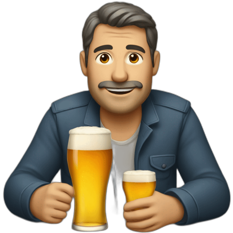 Un homme qui boit une bière  emoji