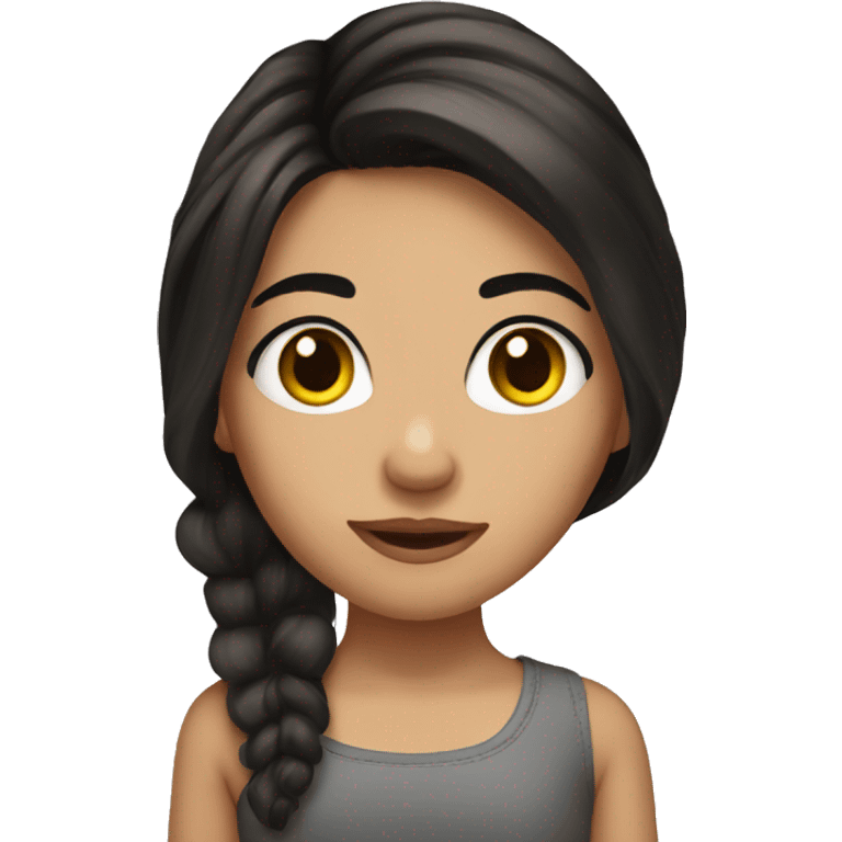 Girl with long dark Brown hair and lashes  emoji