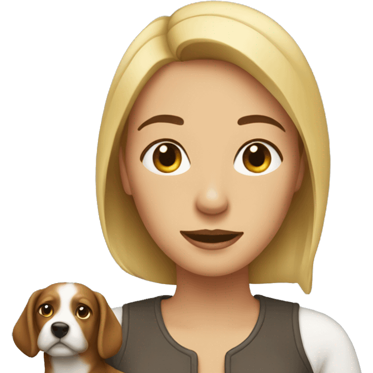 A woman with her dog emoji