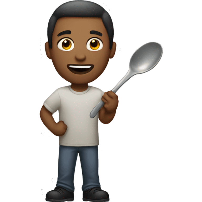 male holding spoon emoji