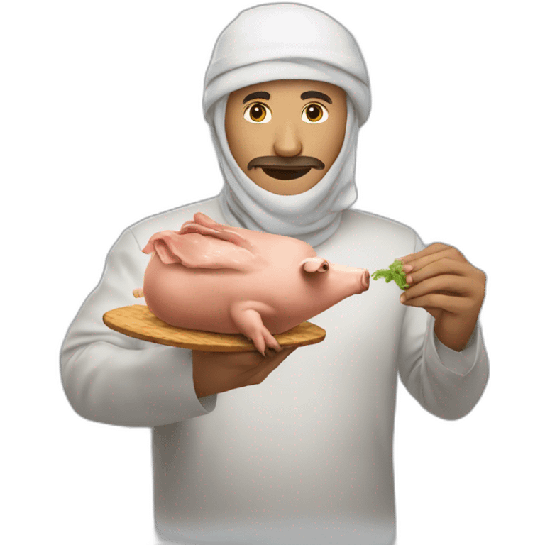 Un musulman qui mange du porc emoji